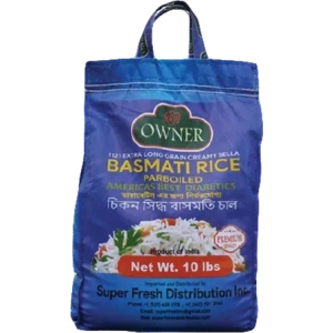Owner 1121 Extra Long Grain Creamy Sella Parboiled Basmati Rice Blue 10 lbs