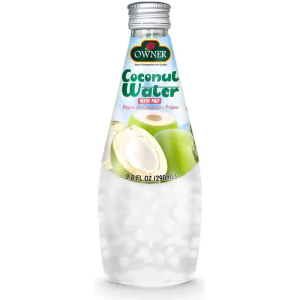 Real Coconut Pulp in OWNER Coconut Water Drink