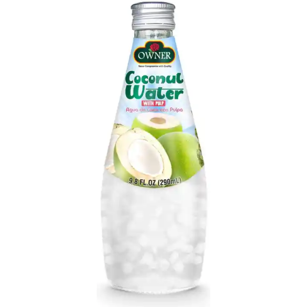 Real Coconut Pulp in OWNER Coconut Water Drink